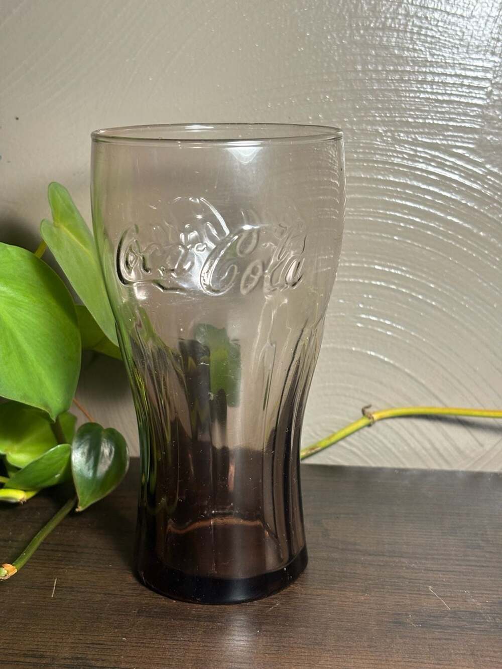 Vintage Libbey Coca-Cola Embossed 16oz Amethyst Tinted Drinking Glass